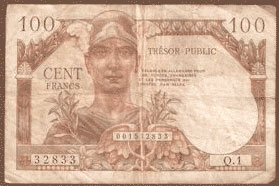 100 francs Trésor Public type 1955