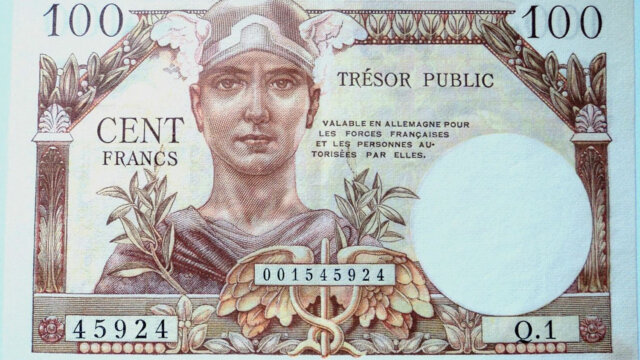 100 francs Trésor Public type 1955