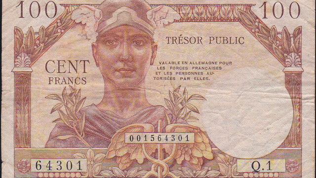 100 francs Trésor Public type 1955