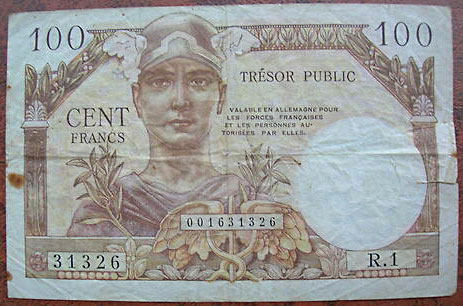 100 francs Trésor Public type 1955