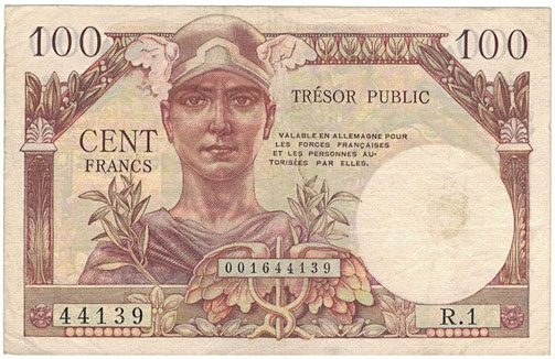 100 francs Trésor Public type 1955