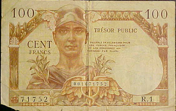 100 francs Trésor Public type 1955