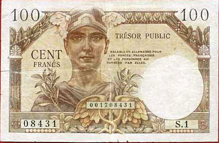 100 francs Trésor Public type 1955