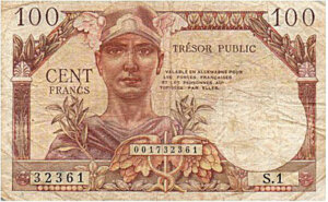 100 francs Trésor Public type 1955