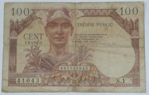 100 francs Trésor Public type 1955