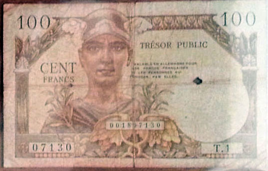 100 francs Trésor Public type 1955