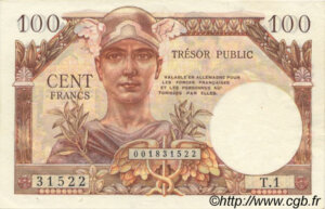 100 francs Trésor Public type 1955