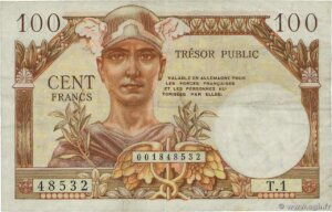 100 francs Trésor Public type 1955