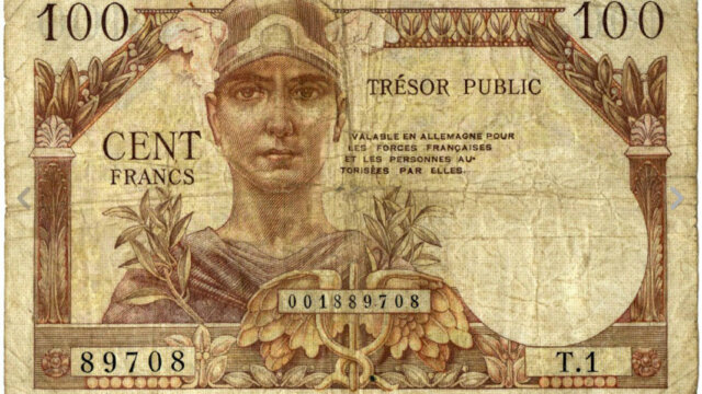 100 francs Trésor Public type 1955