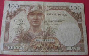 100 francs Trésor Public type 1955