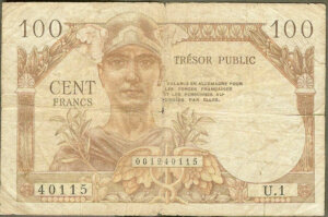 100 francs Trésor Public type 1955