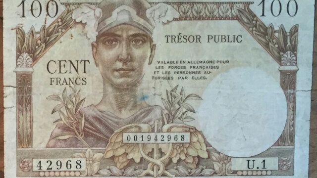 100 francs Trésor Public type 1955