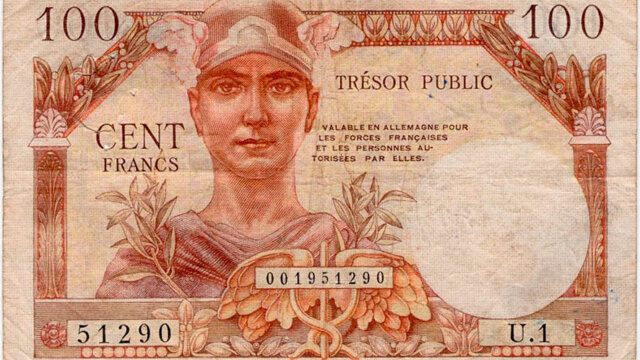 100 francs Trésor Public type 1955