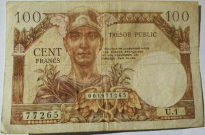 100 francs Trésor Public type 1955