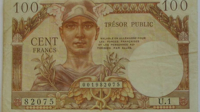 100 francs Trésor Public type 1955