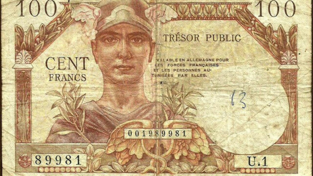 100 francs Trésor Public type 1955