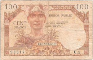 100 francs Trésor Public type 1955