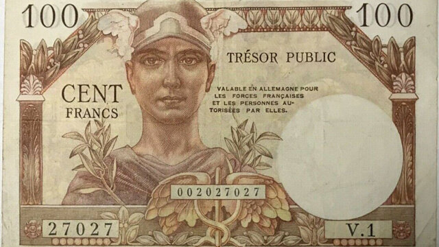 100 francs Trésor Public type 1955