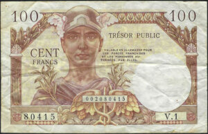 100 francs Trésor Public type 1955