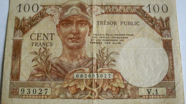 100 francs Trésor Public type 1955