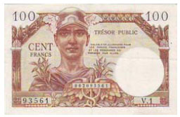 100 francs Trésor Public type 1955