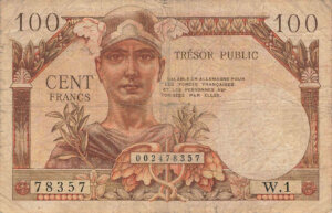 100 francs Trésor Public type 1955