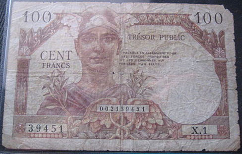 100 francs Trésor Public type 1955