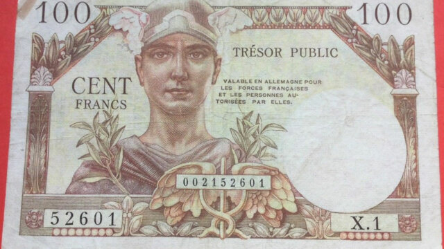 100 francs Trésor Public type 1955