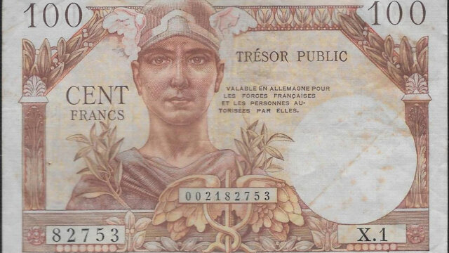 100 francs Trésor Public type 1955