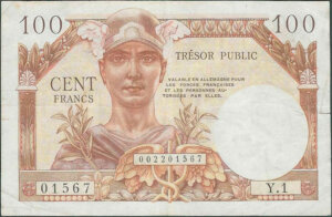 100 francs Trésor Public type 1955