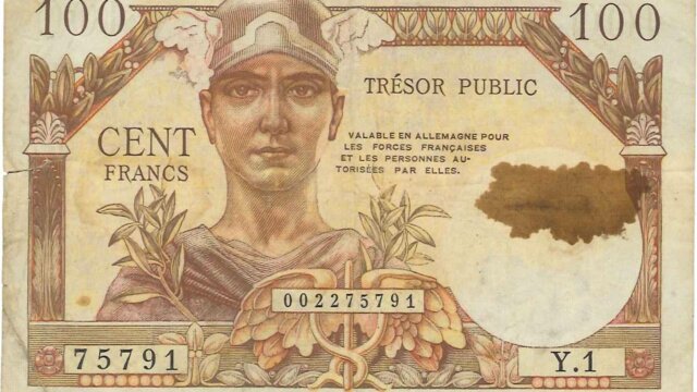 100 francs Trésor Public type 1955