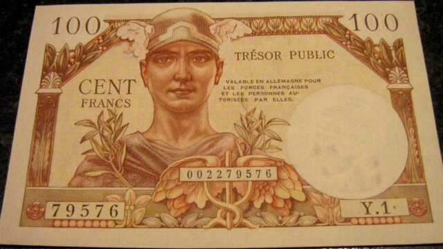 100 francs Trésor Public type 1955