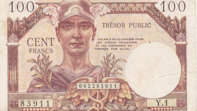 100 francs Trésor Public type 1955