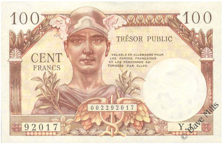 100 francs Trésor Public type 1955