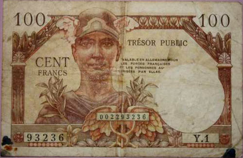 100 francs Trésor Public type 1955