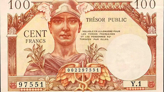 100 francs Trésor Public type 1955