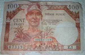 100 francs Trésor Public type 1955