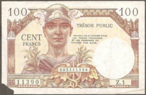 100 francs Trésor Public type 1955