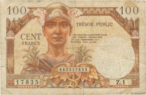 100 francs Trésor Public type 1955