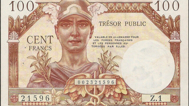 100 francs Trésor Public type 1955