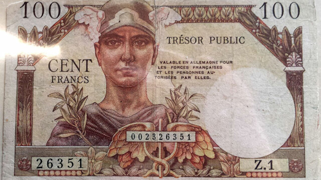 100 francs Trésor Public type 1955