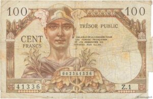 100 francs Trésor Public type 1955