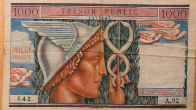 1000 francs Trésor Public type 1955