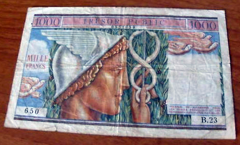 1000 francs Trésor Public type 1955