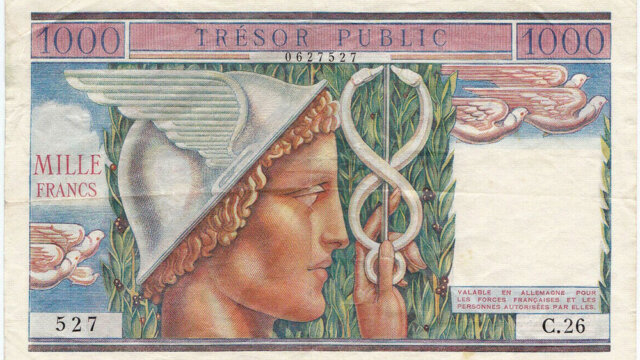 1000 francs Trésor Public type 1955