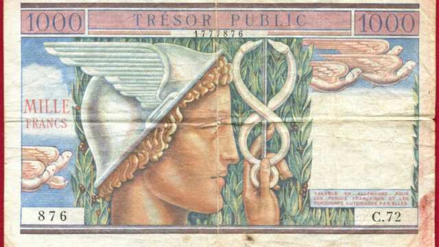 1000 francs Trésor Public type 1955