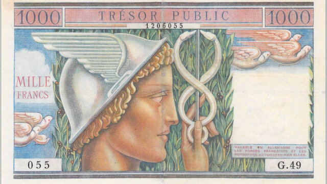 1000 francs Trésor Public type 1955