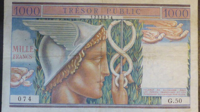 1000 francs Trésor Public type 1955