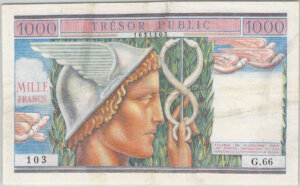 1000 francs Trésor Public type 1955