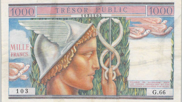 1000 francs Trésor Public type 1955